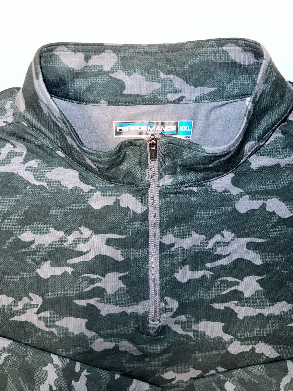 Roundtree & Yorke Men's 2XL Performance Stretch Green Camo 1/4 Zip Pullover